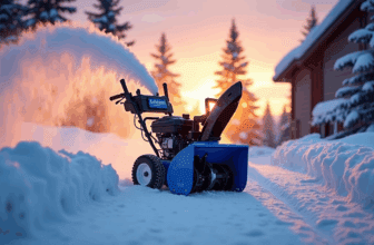 Snowblower clearing a snowy path